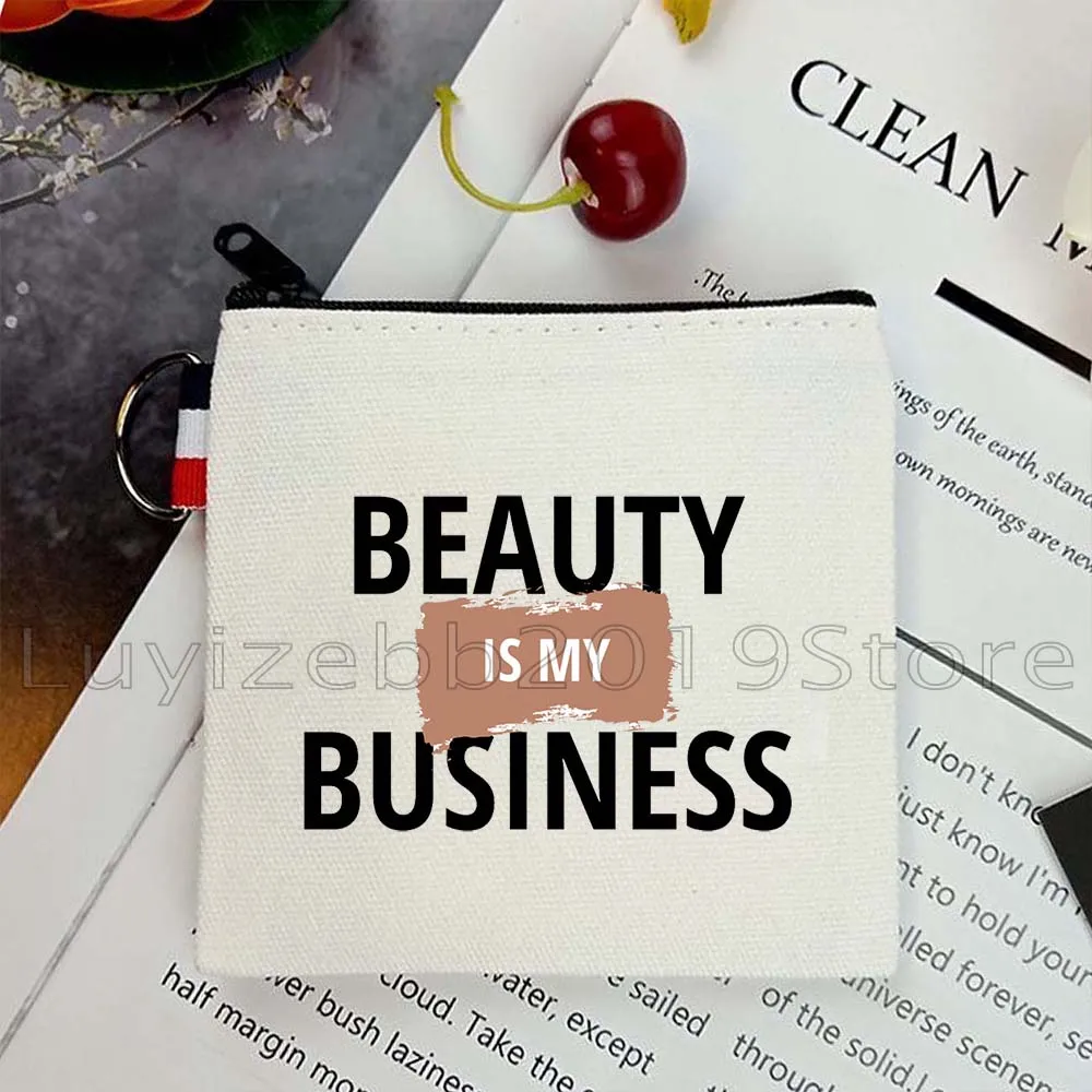 Cute Makeup Artist Girly Make Up BEAUTY Watercolor Cosmetics Lipstick Gifts Canvas Coin Purse Key Case Small Bags Wallets Pouch