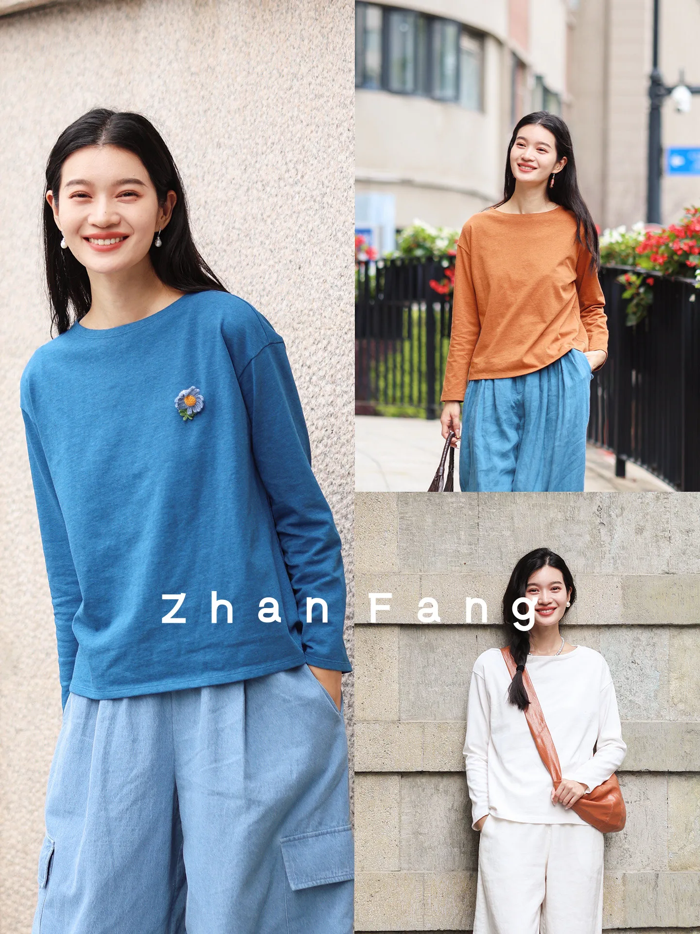 T·Cotton Knitted Short Sleeve T-Shirt One-Shoulder Base Shirt Lake Blue Casual Style Loose Fit All-Season Women's Top