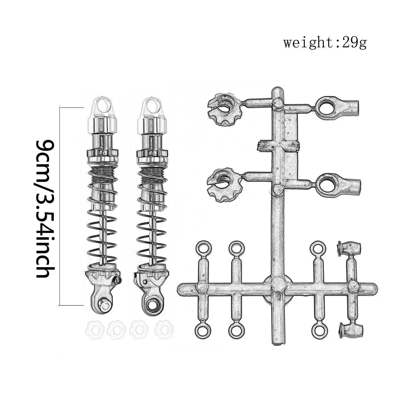 1:10 Rc Schokdemperset Vervangt Onderdelen Cnc Verwerkte Rc Hobby Model Accessoires Eenvoudig Te Installeren Rock Crawler Voertuig