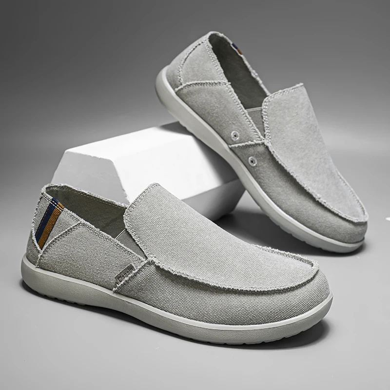 

Men's Canvas Loafers Slip-On Breathable Comfortable Casual Shoes Lightweight Soft Sole Summer Outdoor Walking Sneakers for Men