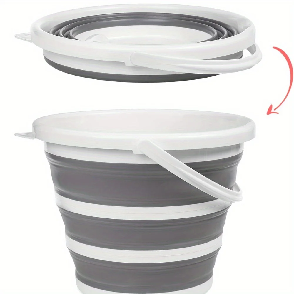 دلو قابل للطي سعة 10 لتر - مدمج وخفيف الوزن ومتين. للتخييم وغسيل السيارات والمنزل. توفير المساحة، سهل التنظيف! تسوق الآن. #4