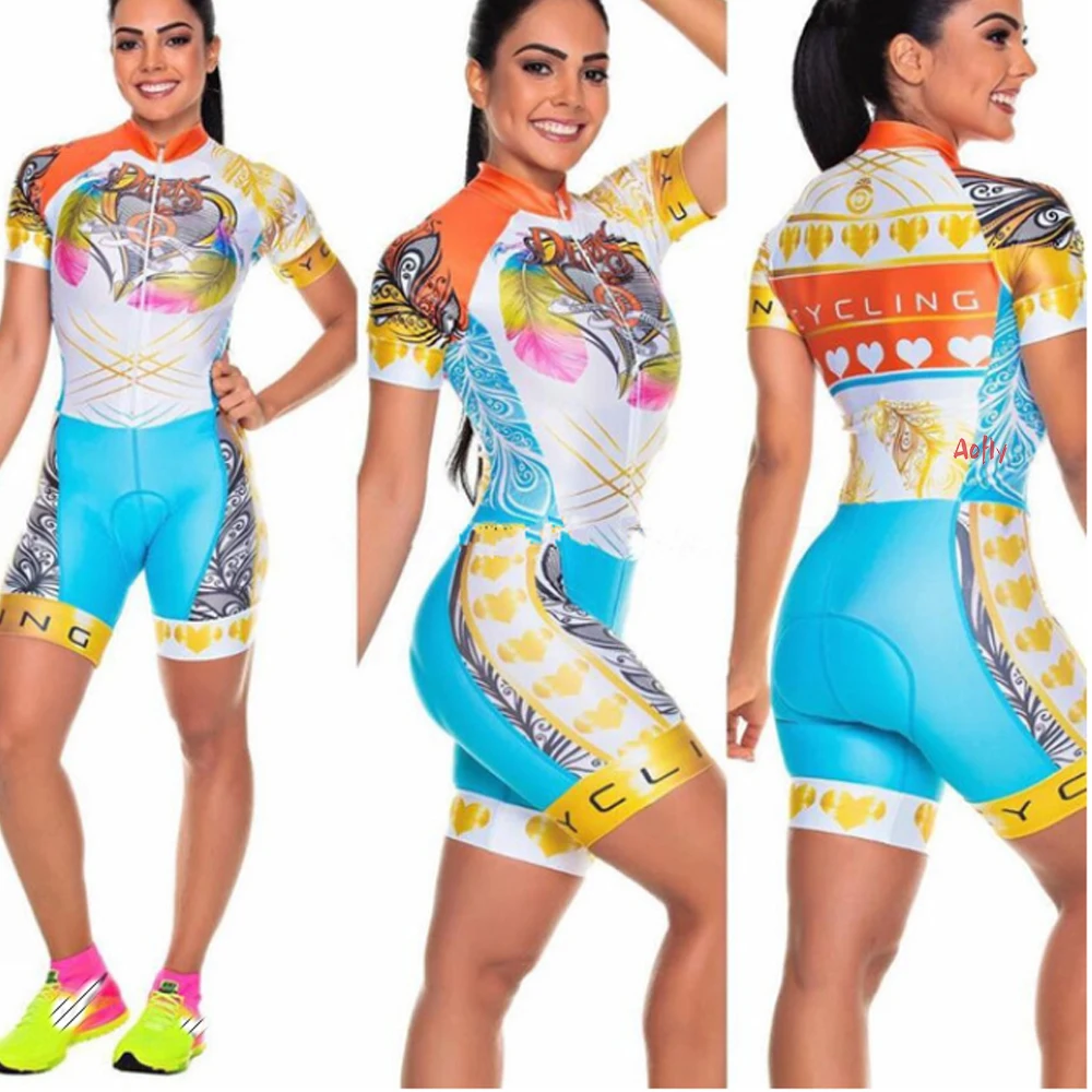 2022 Dunas Women\'s Triathlon Clothes Short Sleeve Cycling Jersey Skinsuit Sets GEL Maillot Ropa Ciclismo MTB Bike Jumpsuit Kits