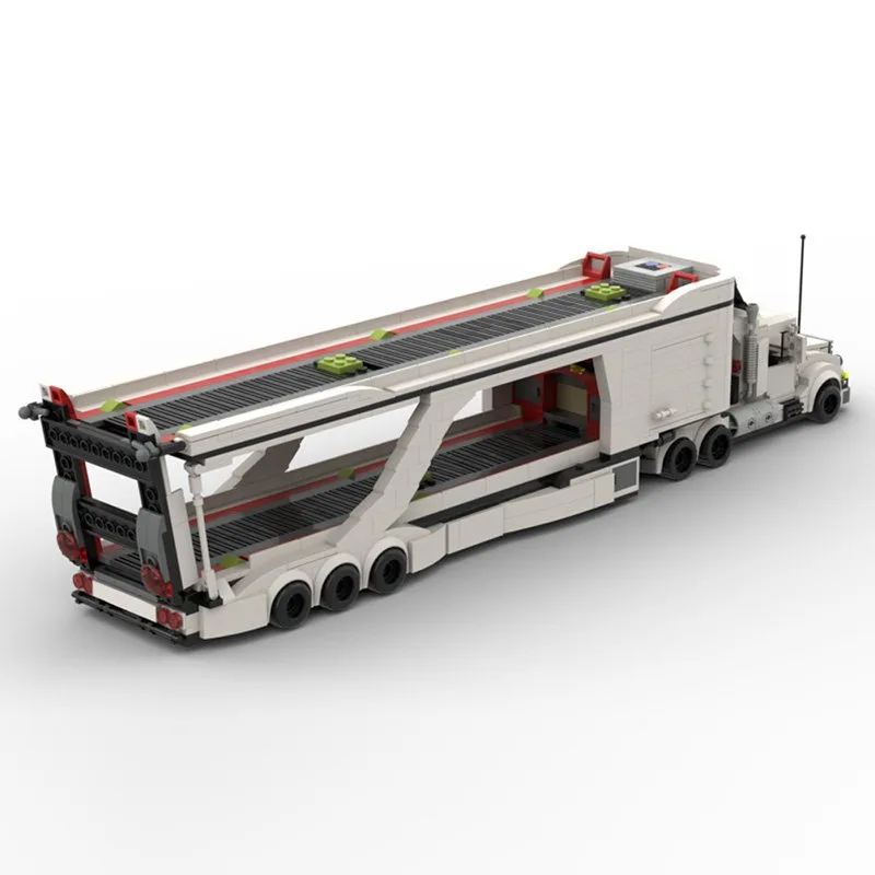 MOC Kreatives Auto-Transport-Modell mit großer Bohrmaschine, LKW-Baustein-Modell, DIY-Puzzle für Erwachsene, Montage-Spielzeug, Geburtstagsgeschenk, Dekoration – Detail 4