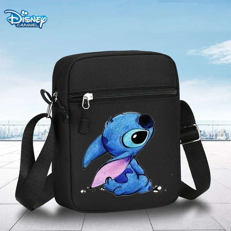 Disney Lilo Stitch Women Men Shoulder Bag Crossbody Bags Girl Boy Oxford Cloth Square Bag Mobile Phone Bags Handbag Anime Gifts