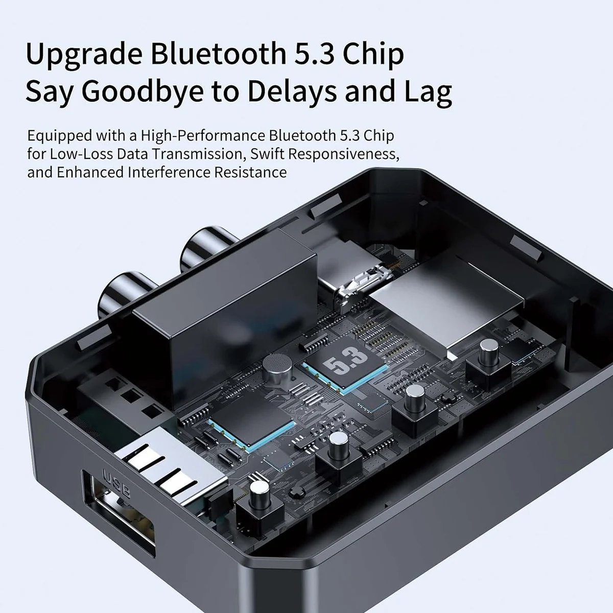 Receptor Bluetooth NFC A003, adaptador Bluetooth 5.3 AUX para carro, receptor de áudio sem fio para estéreo doméstico/alto-falante/música