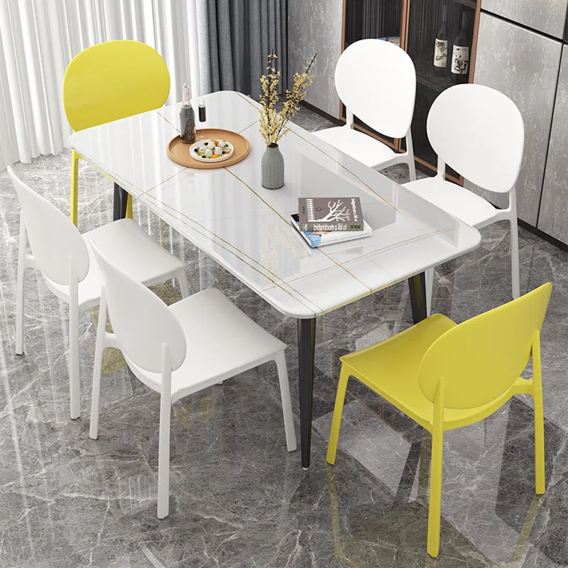 Mobile Kitchen Dining Chairs Nordic Plastic Modern Bedroom Beach Dining Chairs Individual Backrest Silla Nordica Home Furniture