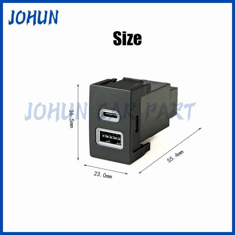 Picture 3: Quick Car Charger Dual USB QC3.0 Type C PD Interface Socket Auto Phone Fast Charging Adapter Button For Honda CRV BREEZE Civic