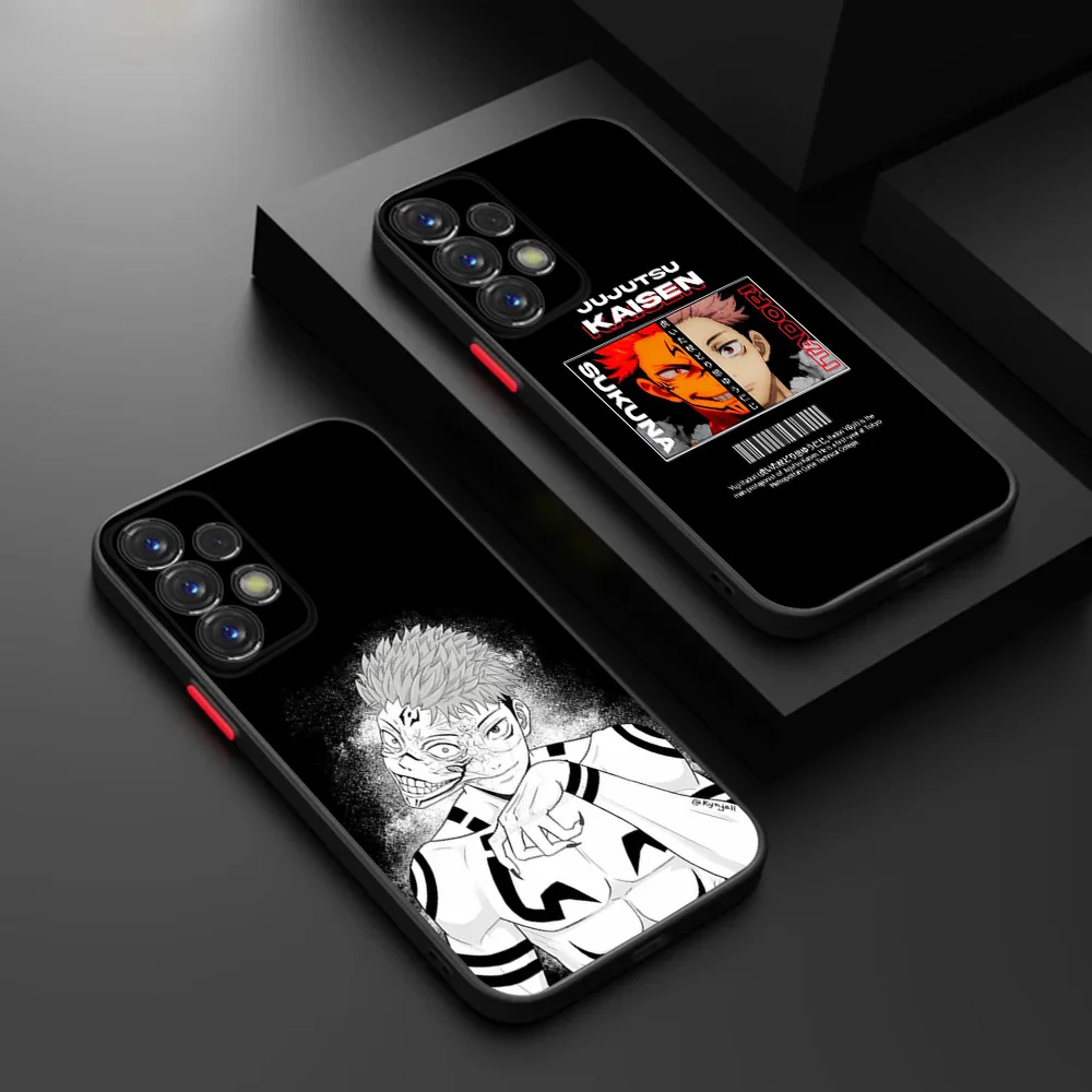 Phone Case For Samsung S25 Plus S24 S23 FE A52 S A71 A72 A73 A51 A53 A54 A55 Itadori Yuji Jujutsu Kaisen Matte Translucent Cover