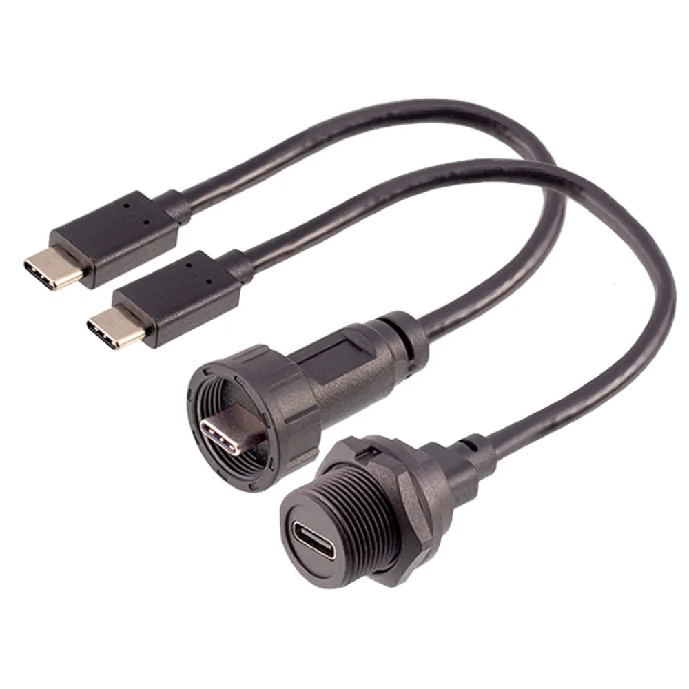 Threaded TYPE C Waterproof IP67 IP68 Charging Data Connector USB 3.1 Type-C Male Female Installation PCB Plug Socket USB3.1