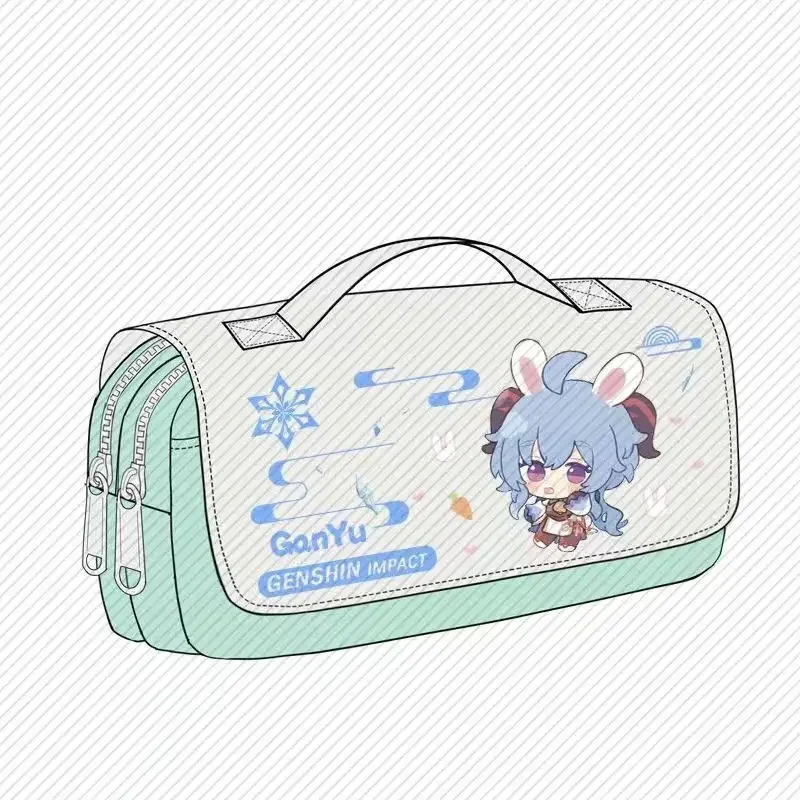 애니메이션 겐신 임팩트 귀여운 학교 필통 샤오중리 클레 후타오 코스프레 학생 펜 가방 수납 화장품 가방 팬 선물