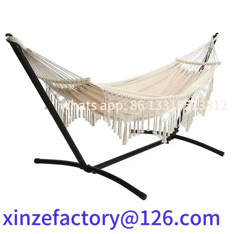

Customizable Hot Sale Canvas Easy Set up Portable Double Hammock Stand Garden Courtyard Single