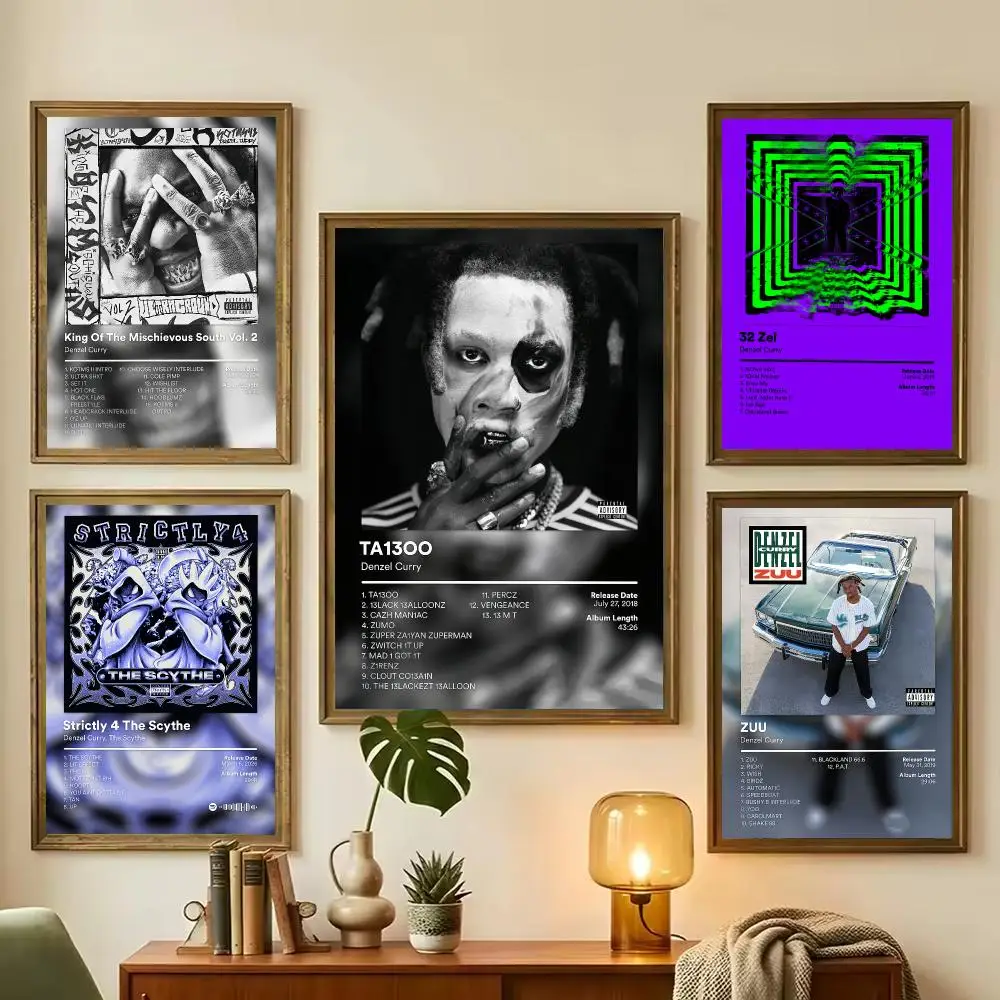 Singer Denzel Curry Album Painting Calligraphy Stylish Canvas Poster Wall Art for Living Room Bedroom Office Home Decor