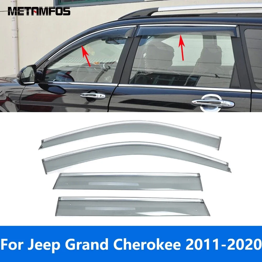 

Accessories For Jeep Grand Cherokee 2011-2019 2020 Window Visor Wind Deflector Vent Sun Guard Shade Rain Shield Awning Shelter