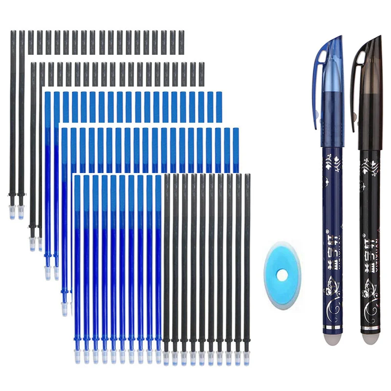 Gel Pen Refill 103pcs Set Rods Blue Black Eraser Ink Washable Magic Ballpoint Pens Washing Rods 0.5mm Needle Tube For Writing