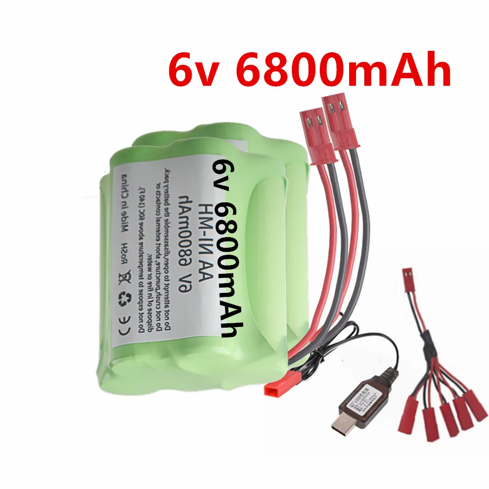 6800mah 5*AA 6V NiMH Battery with JST PLUG For Rc toys Cars, Tanks, Robots, Boats, 6v Rechargeable Batteries Pack