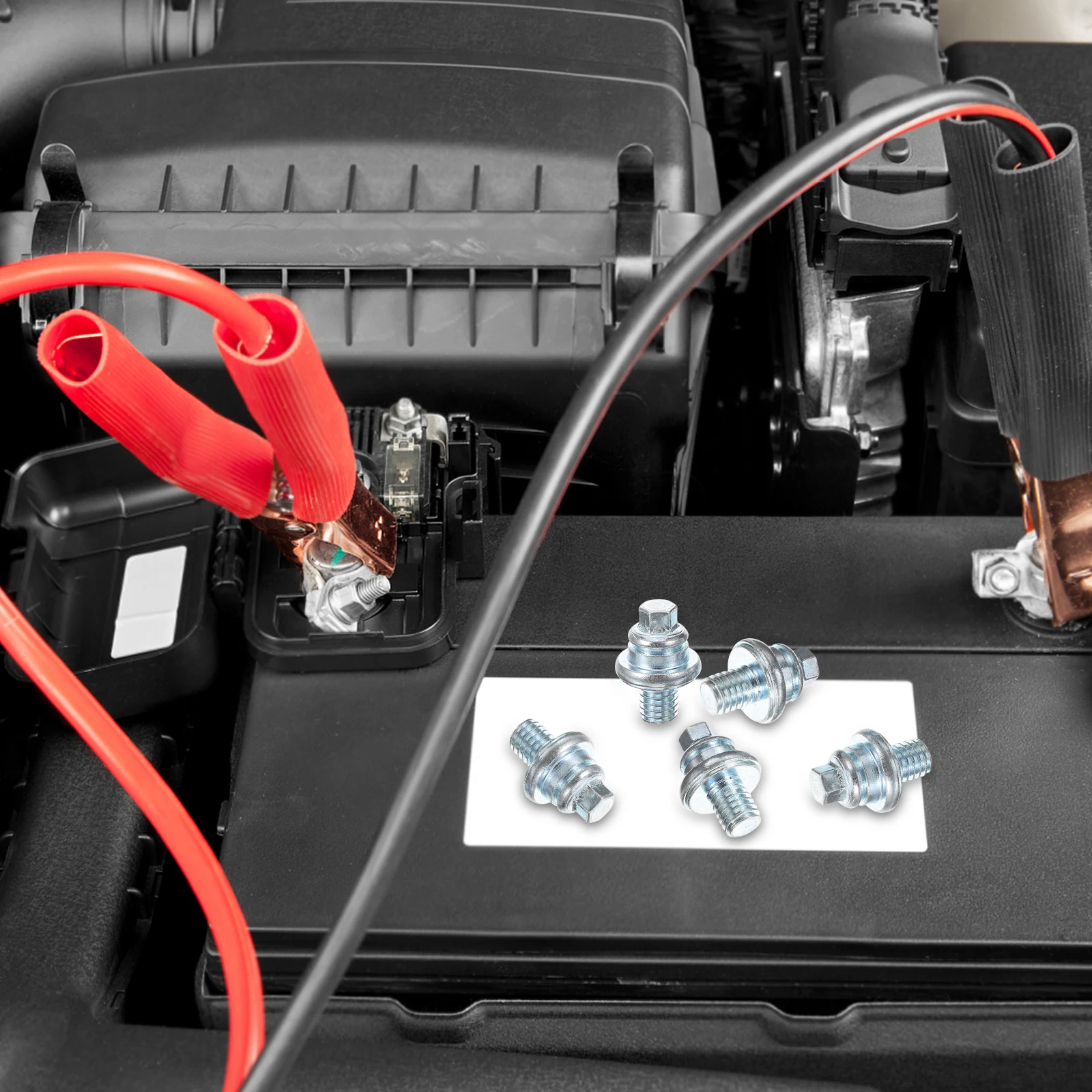 

10pcs Terminal Bolts Car Screws Metal Hexagon Nuts Galvanized Kit Truck Accessories Corrosion