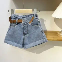 3-12Y Baby Girls Denim Shorts Summer New Children's Versatile Casual Pants Kids Summer Fashion Hot Pants