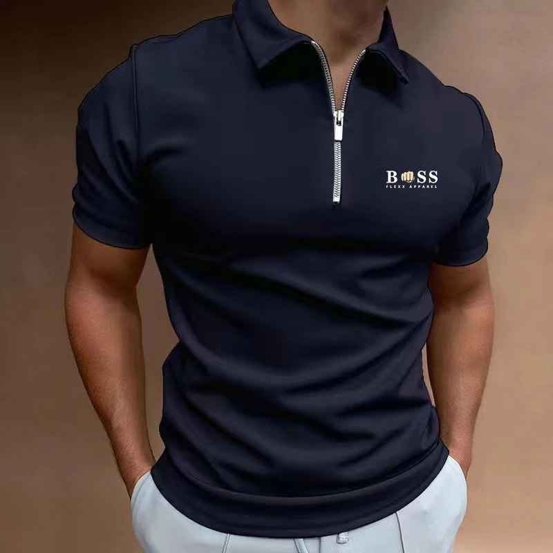 Business Tops POLO Shirt V-Neck Short Sleeve Clothes  Short Sleeve Shirt Fashion Trend Comfortable and Versatile 2024 New Summer