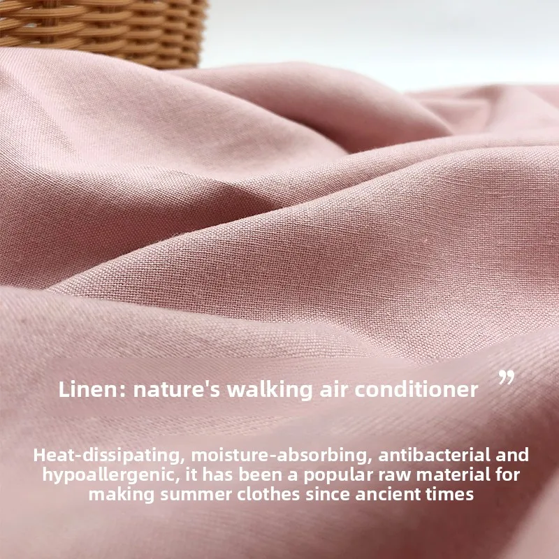 Solid Color Sand Washed Linen Fabric for DIY Sewing Coat Pants Dress Shirt Tea Costume Clothing Fashion Wholesale Cloth