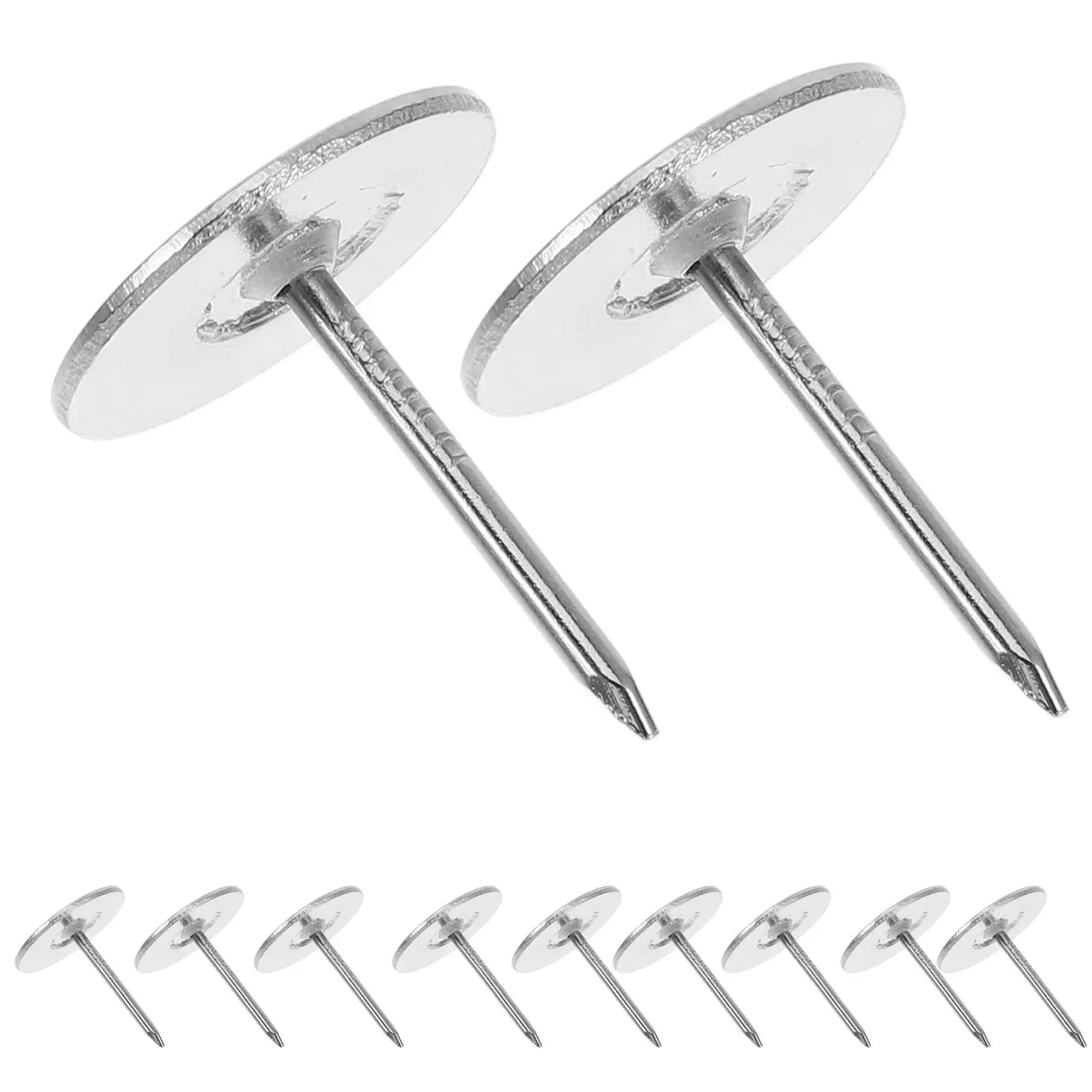 20 Pcs Flat Head Bubble Nails Round Tacks Silver Color Iron Material Smooth Finish Furniture Thumbtacks Craft for Organization
