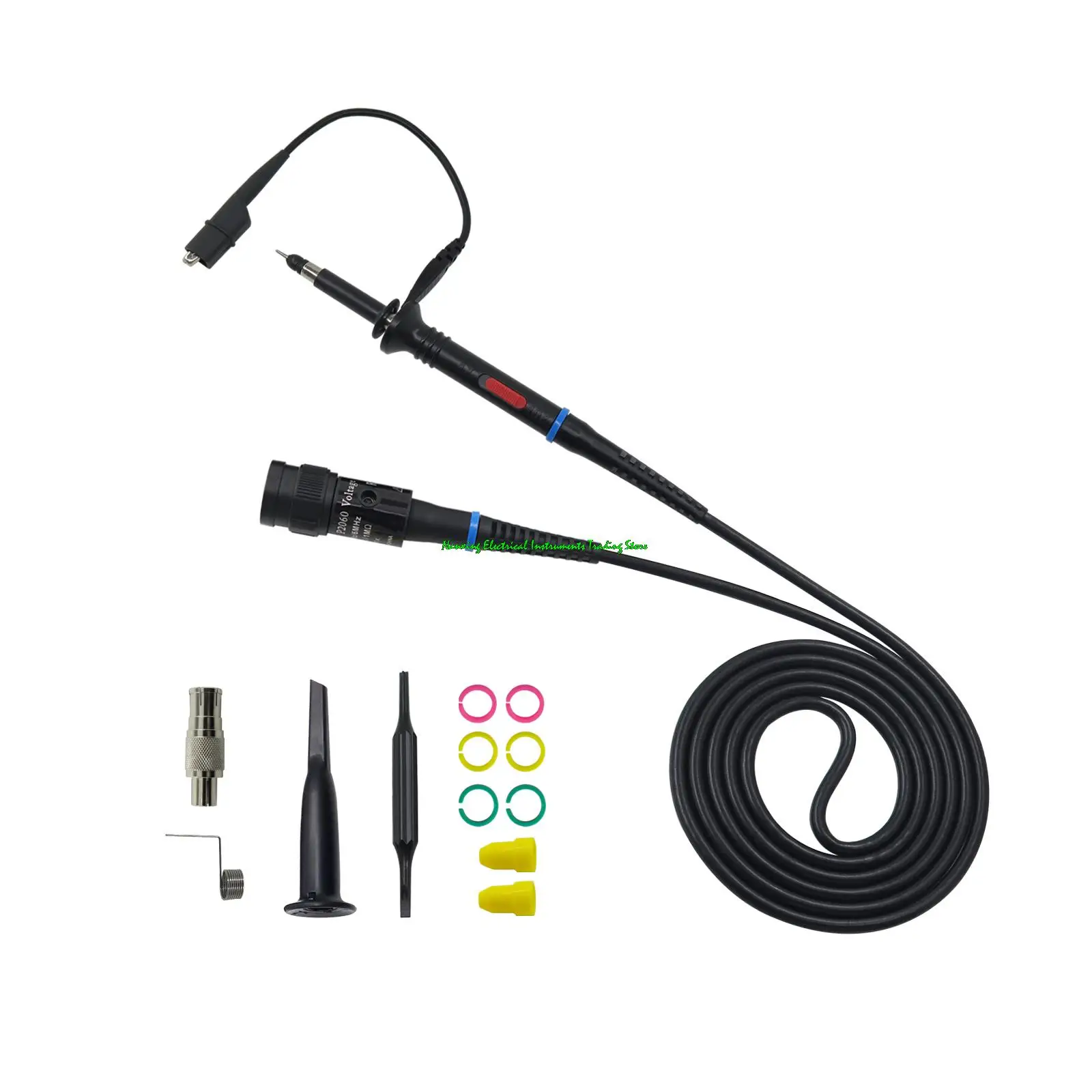 P2060/P2100/P2200 Oscilloscope Probe BNC Protective Cap Scope Probe X1/X10 DC-60MHz/100MHz/200MHz with Color Rings