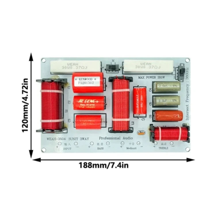 2 قطعة وحدة مقسم تردد المرشح المتقاطع D2RC لوحة مقسم مكبر الصوت ثلاثة أضعاف Altos باس 3-قناة صوت عالي الطاقة #5