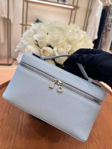 LP19 genuine leather lunch box bag, Gigi's same style fashionable lychee pattern cowhide handbag, simple shoulder bag for women