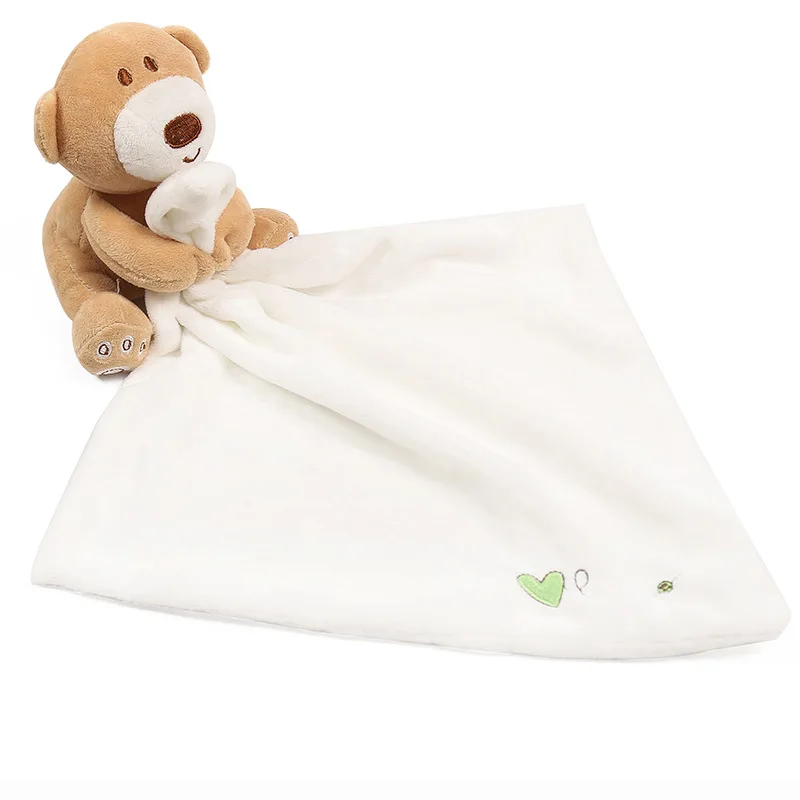 Bear Creative Modeling Cartoon Cute Boy and Girl Soft Non-shedding Cotton Comfortable Gauze Comforter Baby Sleeping Doll