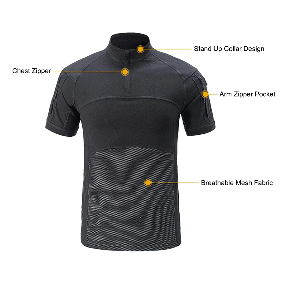 Tactical Men's short sleeved T-shirt, Cotton frog suit short sleeved Outdoor hiking And Hunting