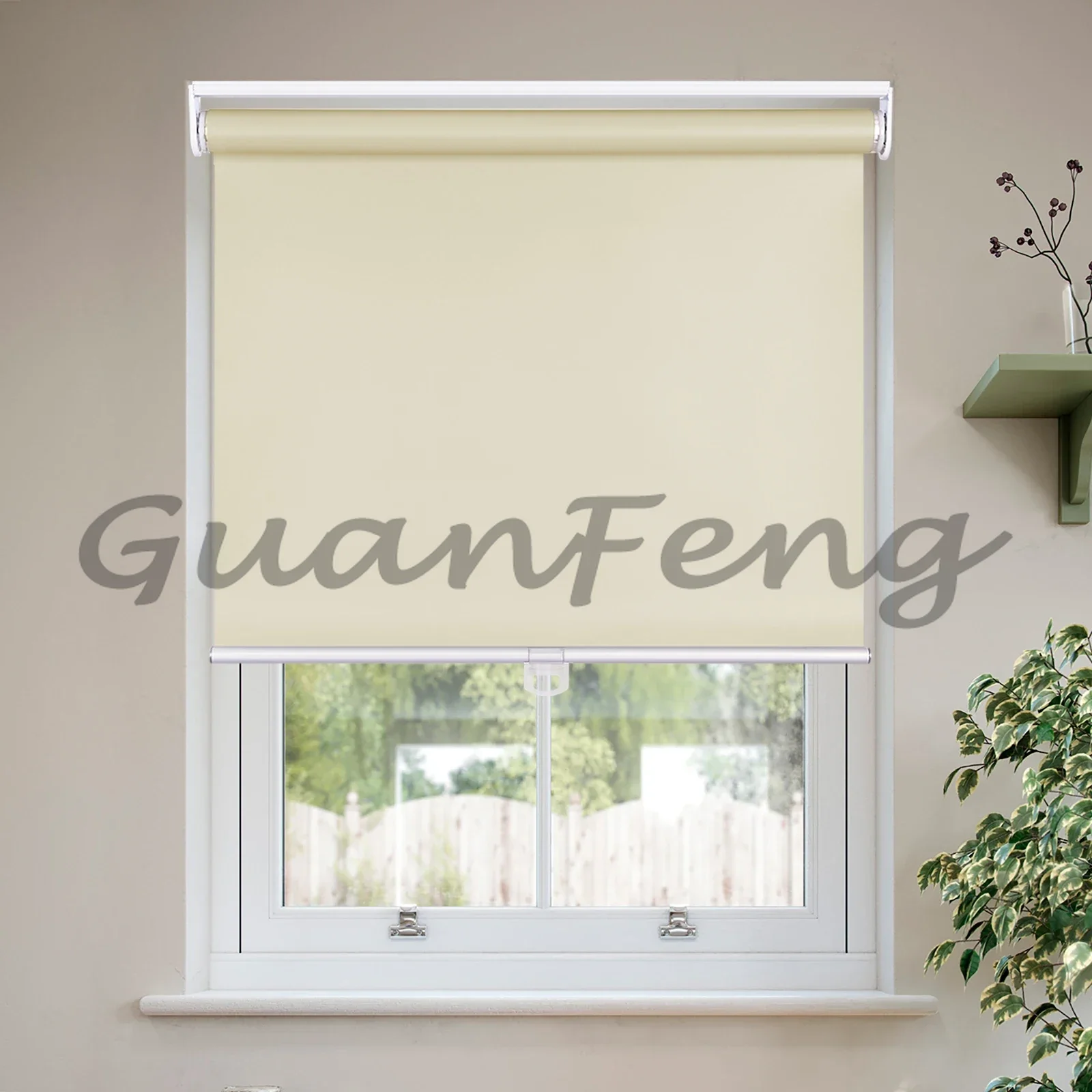 Customized Cordless Outdoor Roller Blinds Manual Blackout Window Shades for Patio Home Office Decor