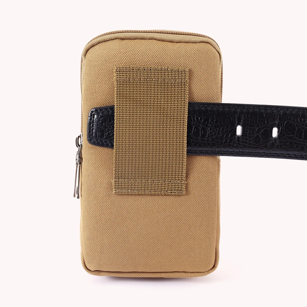 Outdoor Heren Canvas Heuptasje Pocket Sport Telefoon Portemonnee Reis Rits Riem Bum Etui