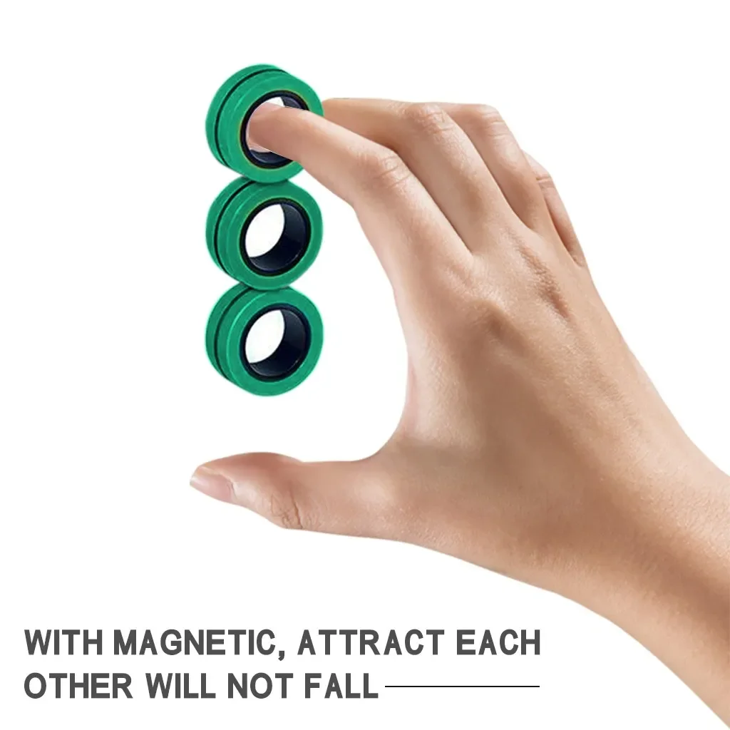 NEW Anti-stress Magnetic Rings Magnetic Bracelet Ring Unzip Toy AntiStress Fidget Toys for Kids Adult Decompression Magic Ring