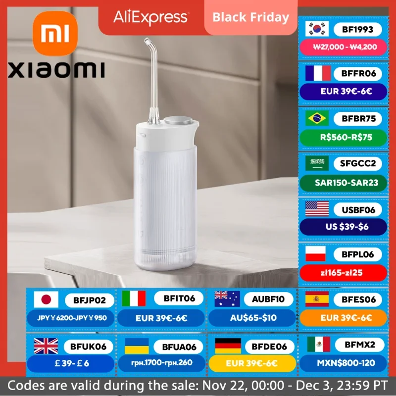 XIAOMI MIJIA Oral Irrigator F400,Portable Cordless Water Dental Flosser Teeth Pick,4 Mode,200ml Water Tank,Electric Waterflosser