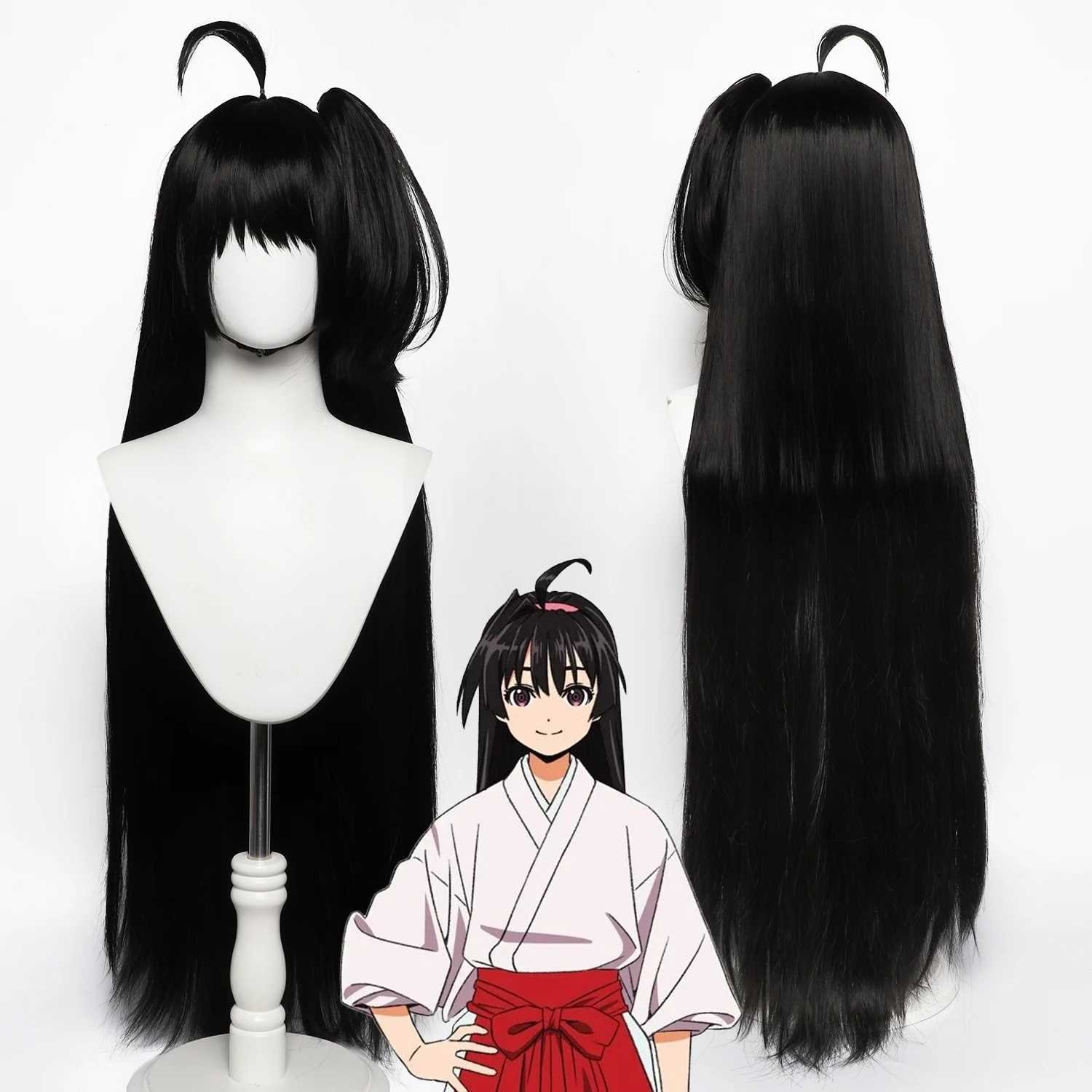 

40inch The Elusive Samurai Himiko Tashiro Wig Anime Synthetic Hair Cosplay Black Long Hair Wig for Women