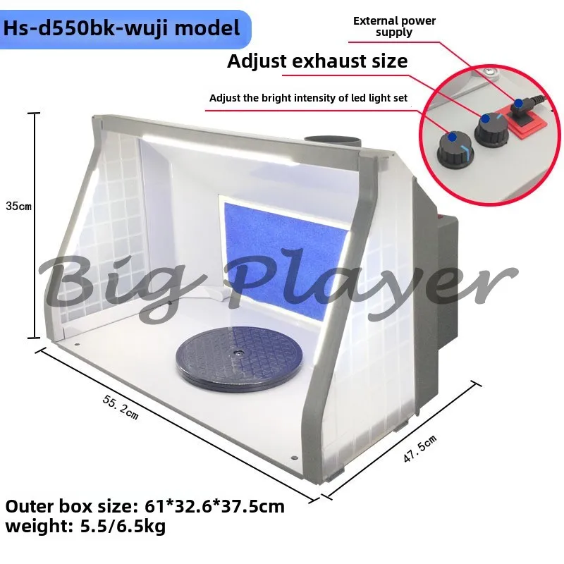 

HS-E420 D550 Small Household Strong Model Painting and Coloring Workbench To Discharge Waste Oil Extraction Fan