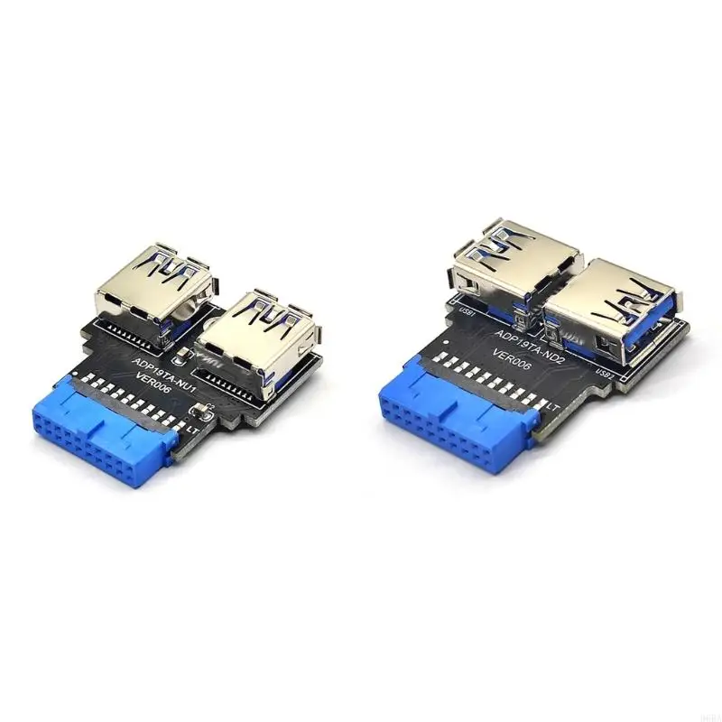 96BA 19Pin to Dual USB Adapter Connector USB Connector Motherboard 19Pin to USB3.0 Hub Converter 2Port USB3.0 Converter