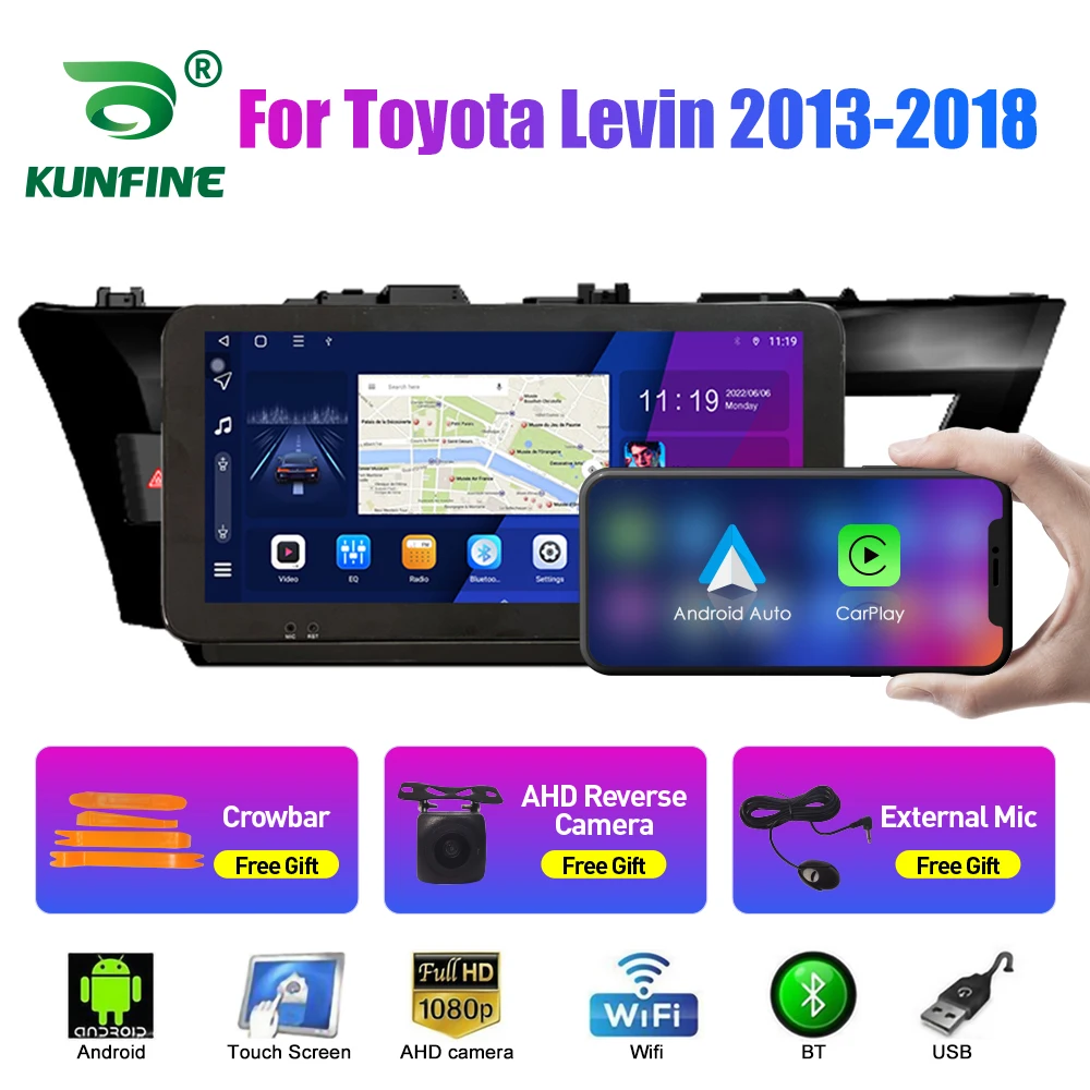 10.33'' Car Radio For Toyota Levin 2013-2018 Android Car Stereo DVD GPS Navigation Player Touch Screen Carplay Android Auto QLED