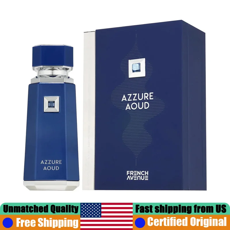 

French Avenue Azzure Oud EDP Spray 3.4 Oz Original Arab Perfumes 100 ML Natural Lasting Oriental Oud Pheromones Cologne for Men
