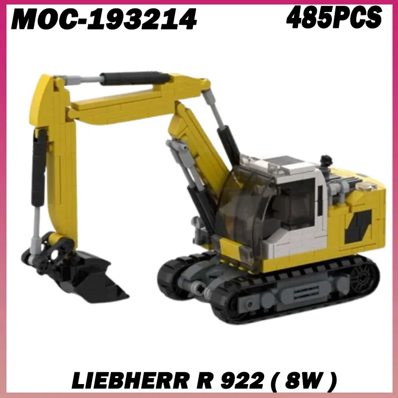 485PCS MOC-193214 Liebherr R 922 ( 8W ) Engineering Series Engineering Car DIY Model Building Blocks Excavator Assembly Of Build