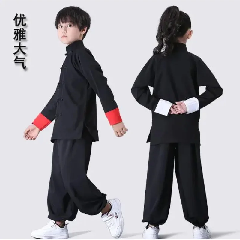 New Wushu Costume Kids Chinese Traditional Style Clothing Performance Tai Chi Kung Fu Uniforms Girls Boys Stage Performance Set