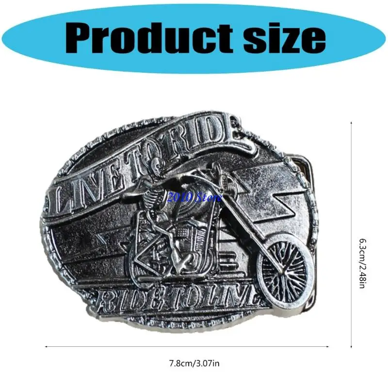 F3MF تنقش الجمجمة نمط حزام مشبك استبدال الإكسسوارات دراجة نارية أنماط حزام مشبك مشبك آمن للرجال السراويل #6