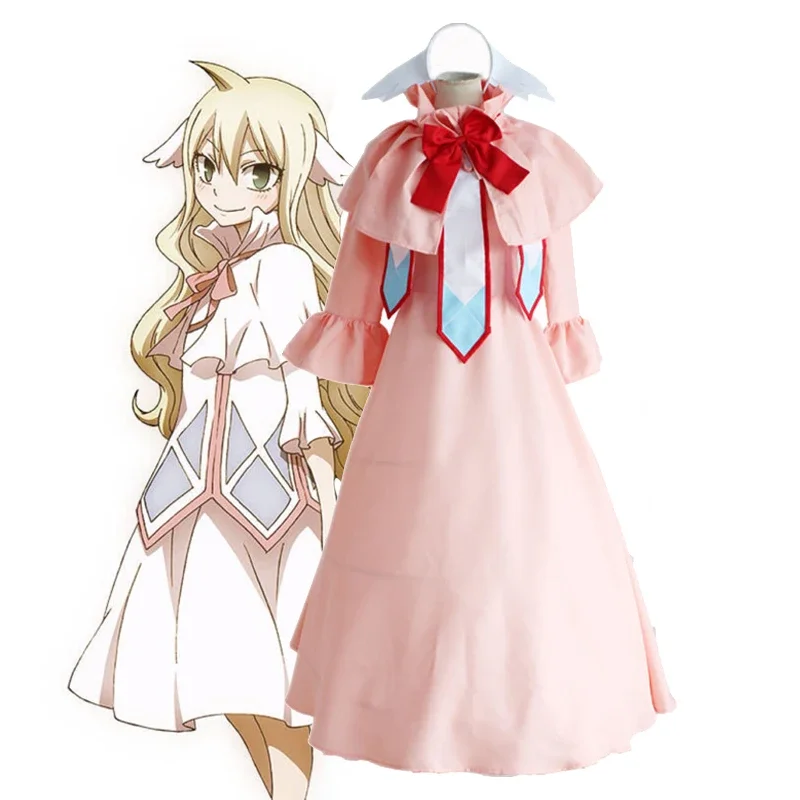 

Anime Fairy Tail Cosplay Mavis Vermilion Costume Girls Pink Dress Outfit Women Halloween Carnival Party Suit