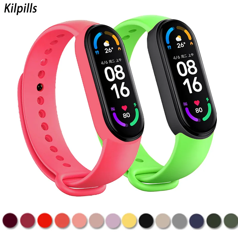 

Bracelet for Mi band 6 Strap Sport Silicone Miband4 miband 5 Wrist correa Replacement Wristband for xiaomi Mi band 4 3 5 7 strap