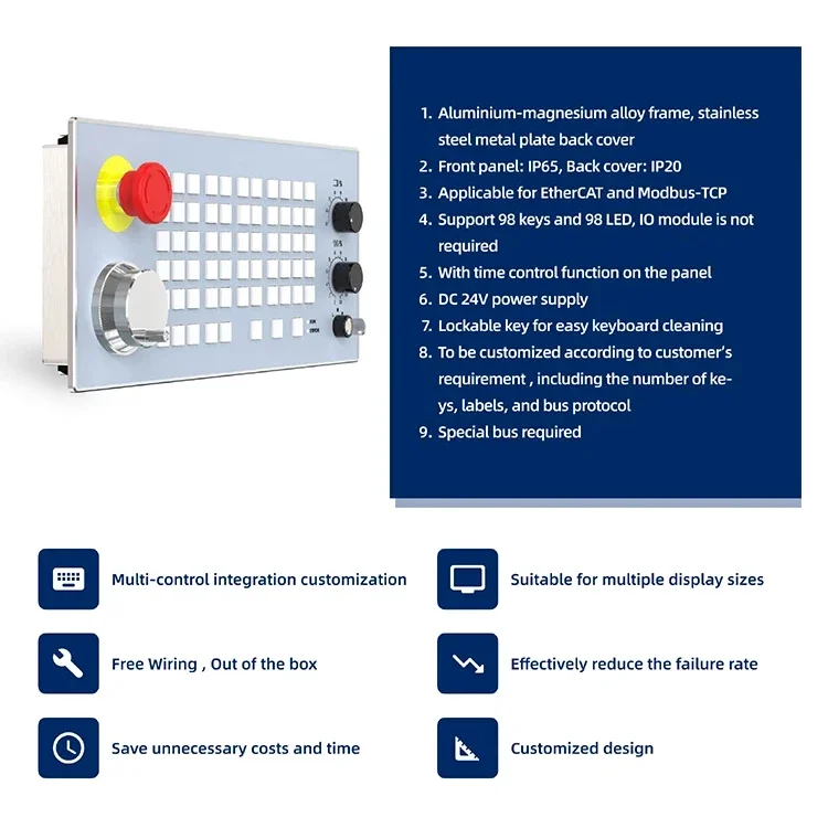 Panel de control de máquina CNC Digital personalizado de fábrica Panelmate 3MK sistema de controlador PLC extendido Codesys EtherCAT panel de control CNC