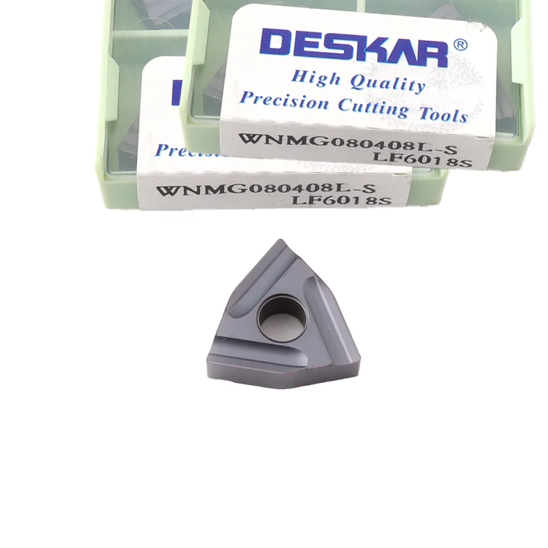 10 шт. DESKAR WNMG080404R-S WNMG080404L-S WNMG080408R-S WNMG080408R-S LF6018S LF6118 Токарный инструмент Твердосплавная вставка