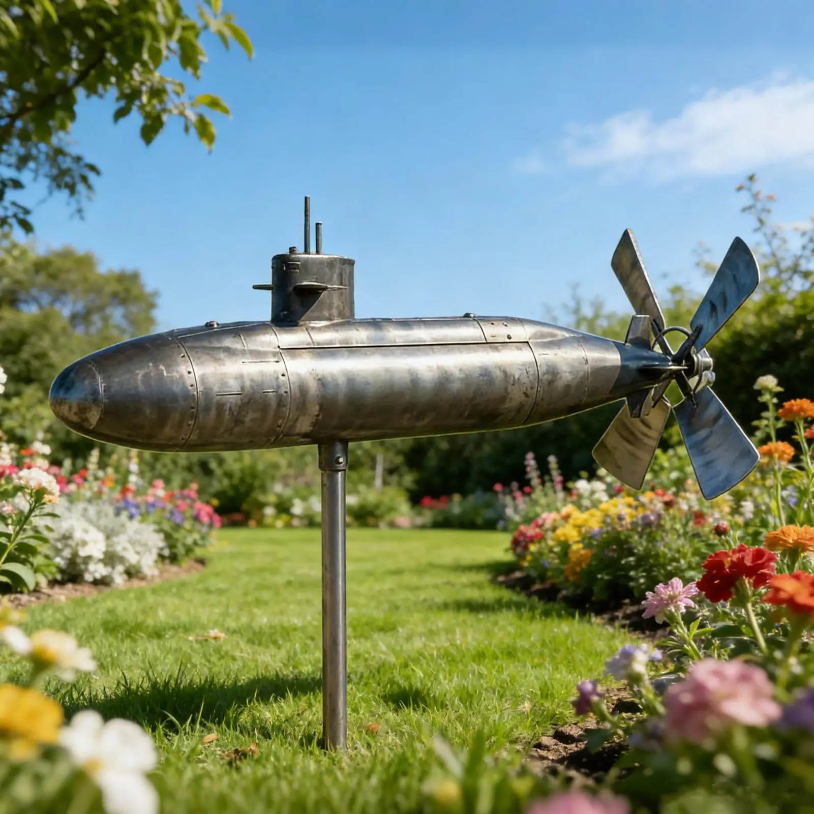 

Submarine Wind Spinner Garden Submarine Wind Sculpture Decor Decorative Windmill for Front Yard Patio Porch Backyard Lawn Flower