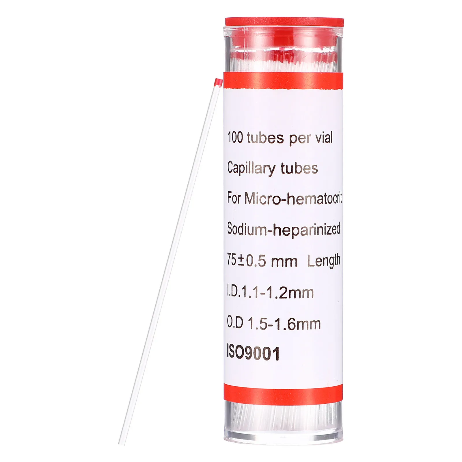 

Capillary Tubes Borosilicate Glass Heparinized Prevent Blood Clotting Hospital Use Micro Hematocrit Melting Micro