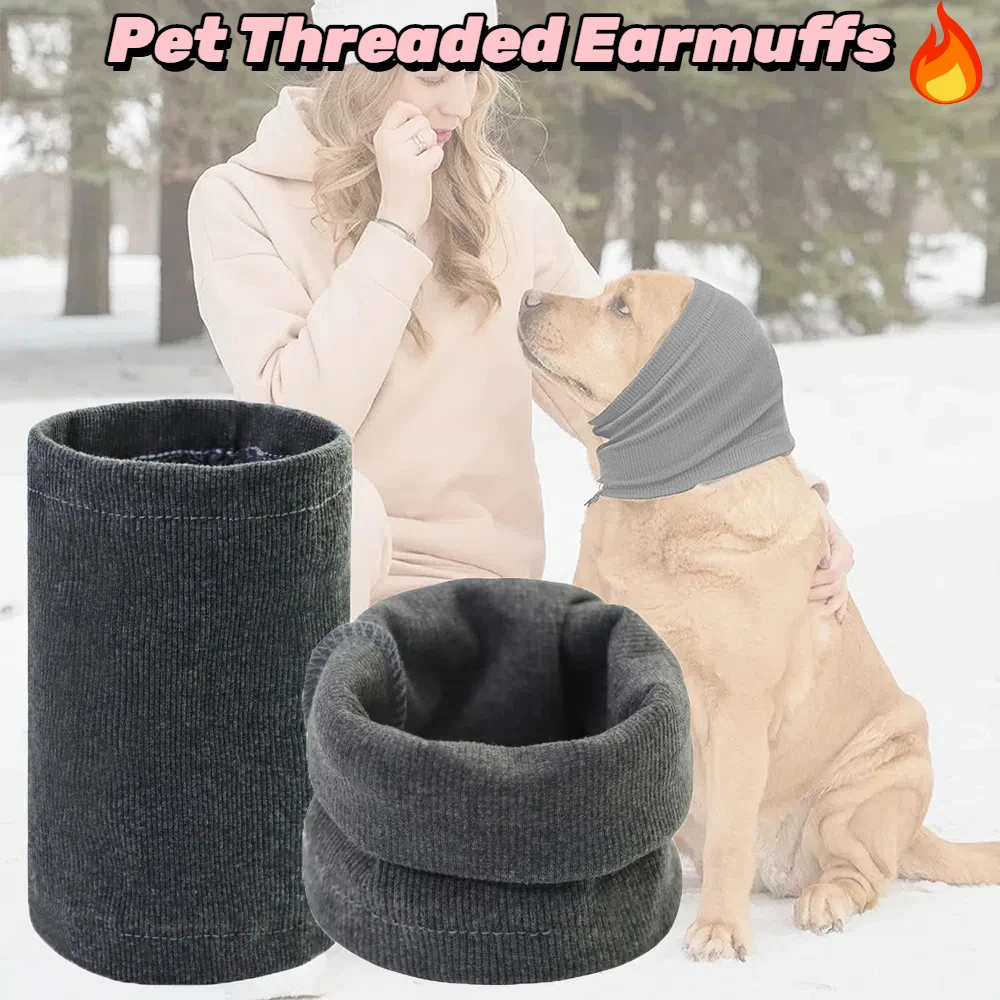 Pet Earmuff for Comfort Anti-Anxiety Bathing Grooming Reducing Noise Dog Head Wrap Hat Dog Snood Neck and Ears Warmer for Winter