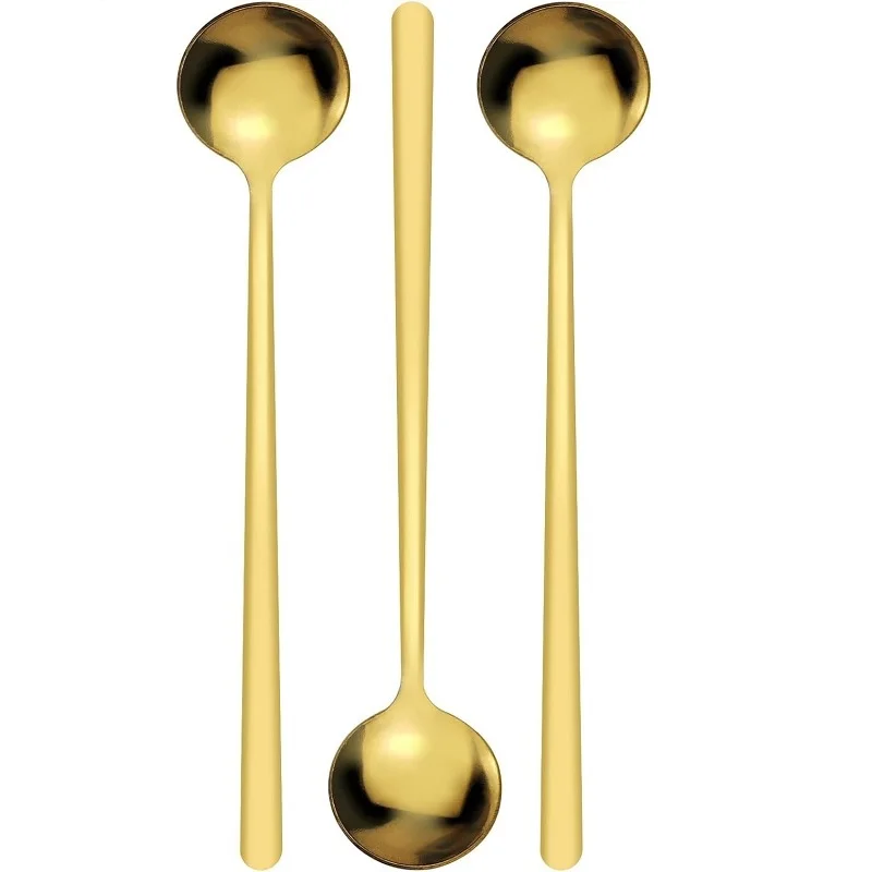 

304 Stainless Steel Coffee Spoon Ice Cream Dessert Tea Stirring Spoon For Picnic Kitchen Accessories Bar Tools 3pcs/set