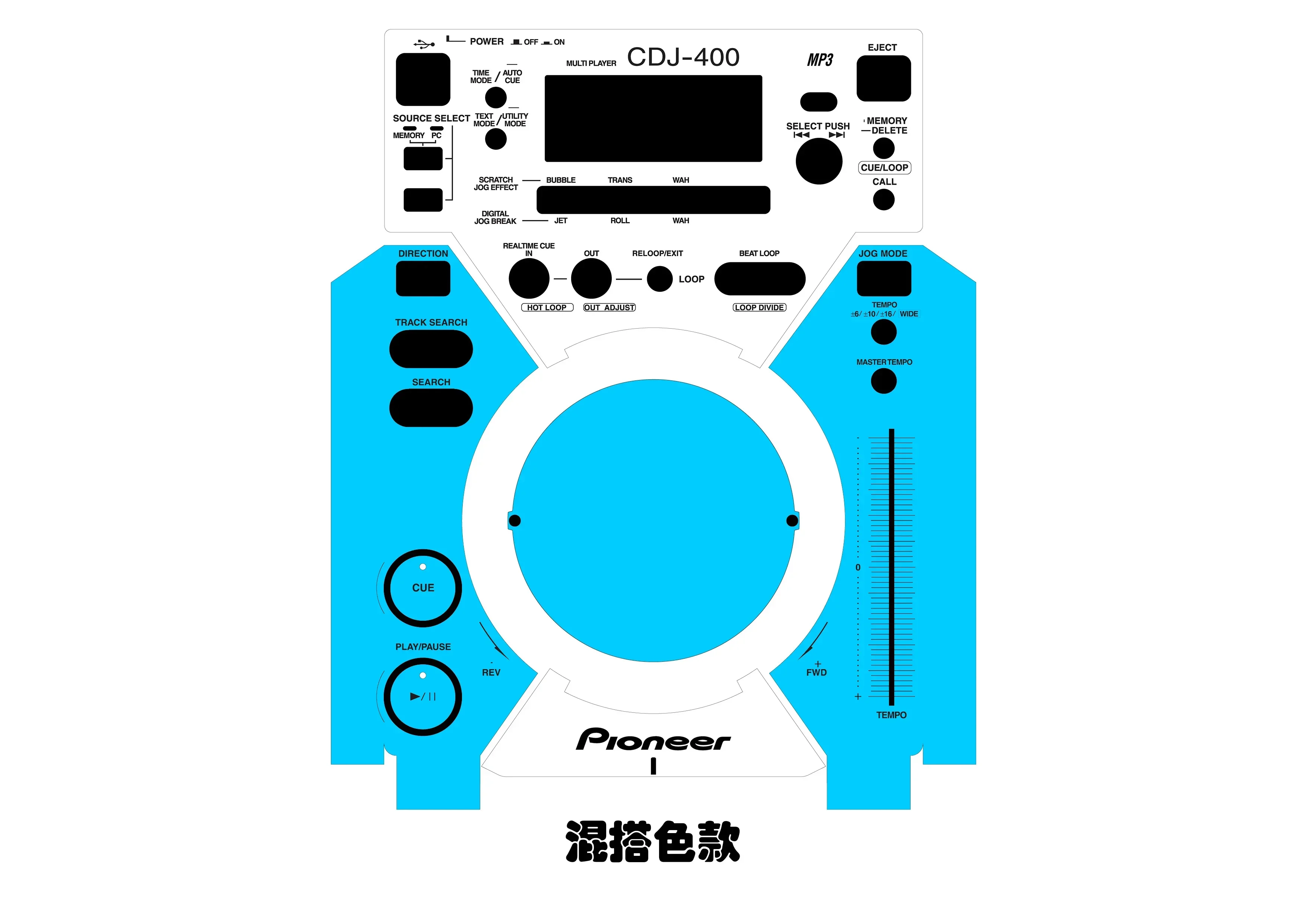 Imagem -05 - Skin Disc Maker Panel Máscara Protetora Filme Colorido Personalizável Pioneer-cdj400